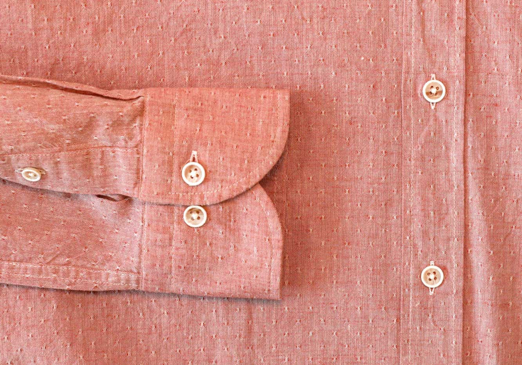 The Washed Red Cormac Cotton Linen Dobby Dot Casual Shirt Casual Shirt- Ledbury