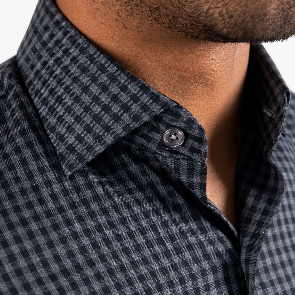 The Charcoal Heather Crosswell Brushed Gingham Casual Shirt Casual Shirt- Ledbury