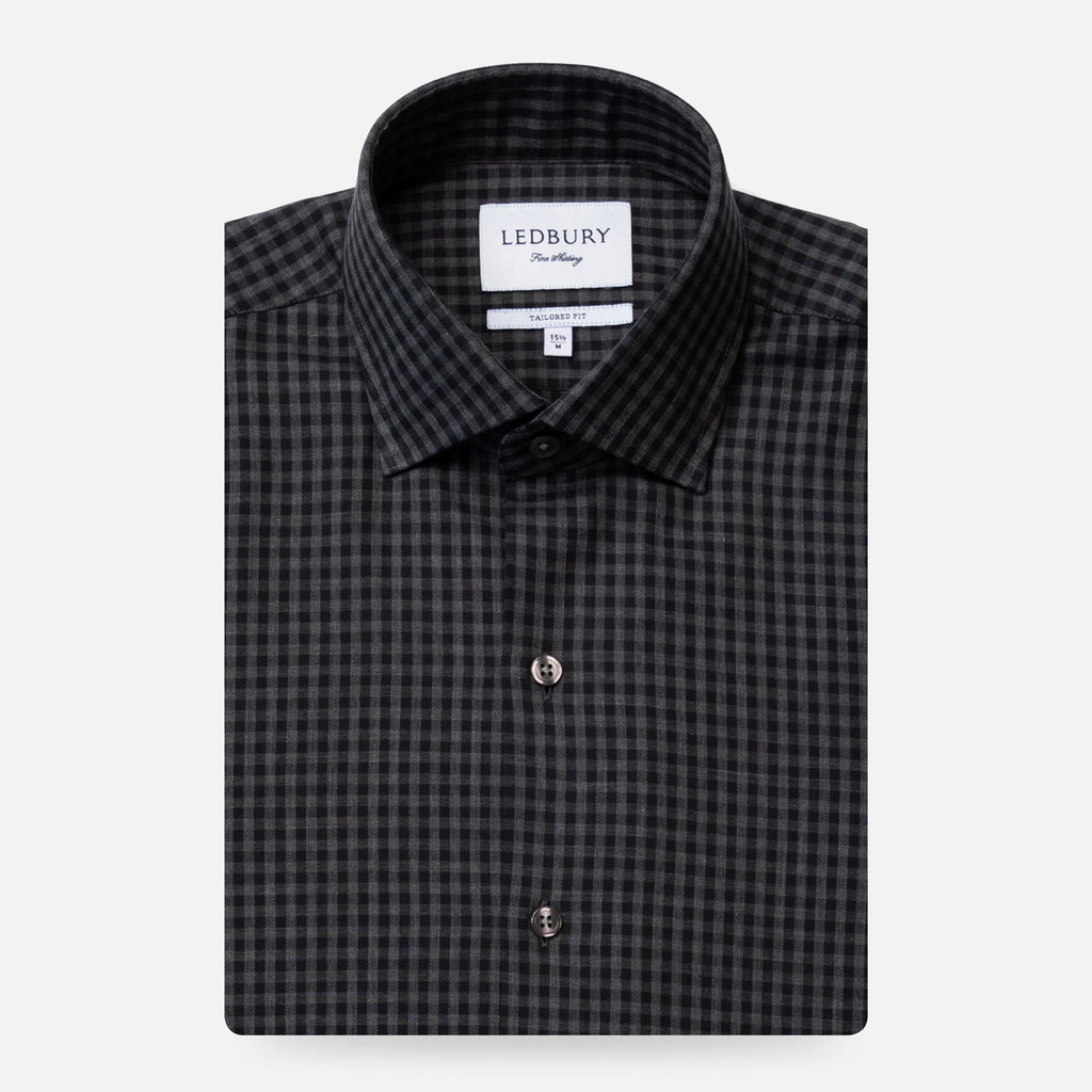 The Charcoal Heather Crosswell Brushed Gingham Casual Shirt Casual Shirt- Ledbury