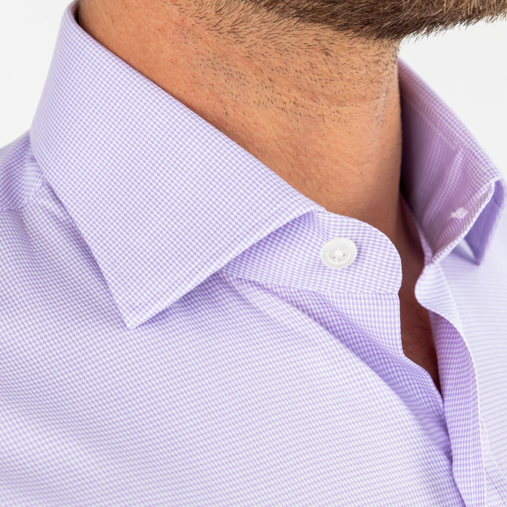 The Lavender Danvers Houndstooth Dress Shirt Dress Shirt- Ledbury