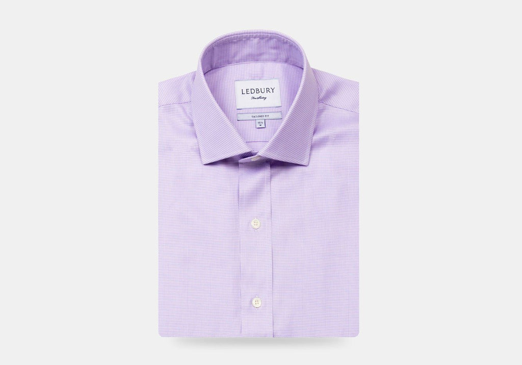 The Lavender Danvers Houndstooth Dress Shirt Dress Shirt- Ledbury