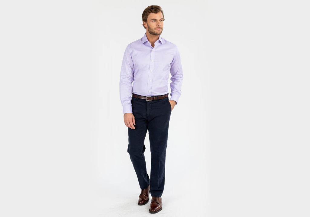 The Lavender Danvers Houndstooth Dress Shirt Dress Shirt- Ledbury
