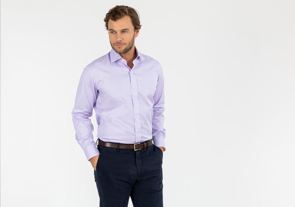 The Lavender Danvers Houndstooth Dress Shirt Dress Shirt- Ledbury