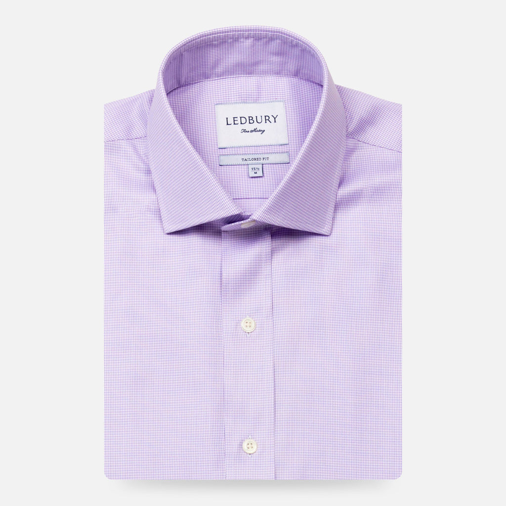 The Lavender Danvers Houndstooth Dress Shirt Dress Shirt- Ledbury