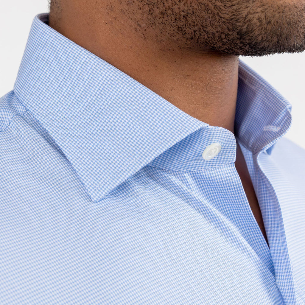 The Blue Danvers Houndstooth Dress Shirt Dress Shirt- Ledbury