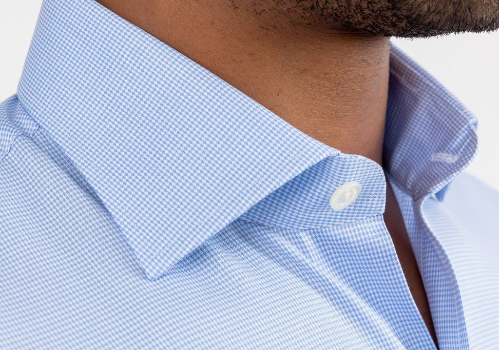 The Blue Danvers Houndstooth Dress Shirt Dress Shirt- Ledbury
