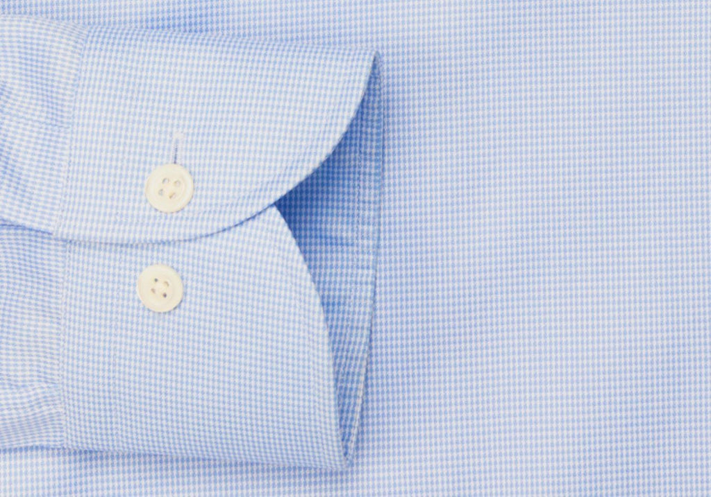 The Blue Danvers Houndstooth Dress Shirt Dress Shirt- Ledbury