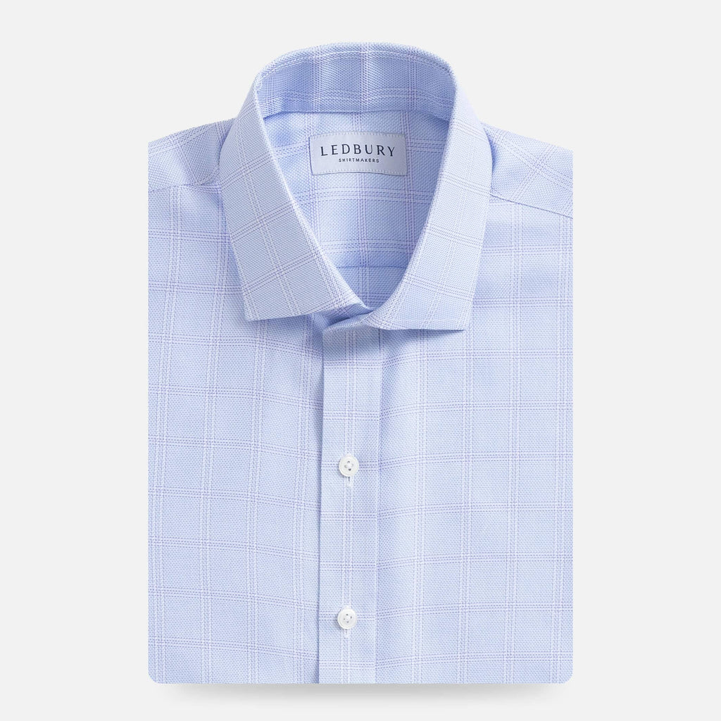 The Lavender Danvers Windowpane Dress Shirt Dress Shirt- Ledbury