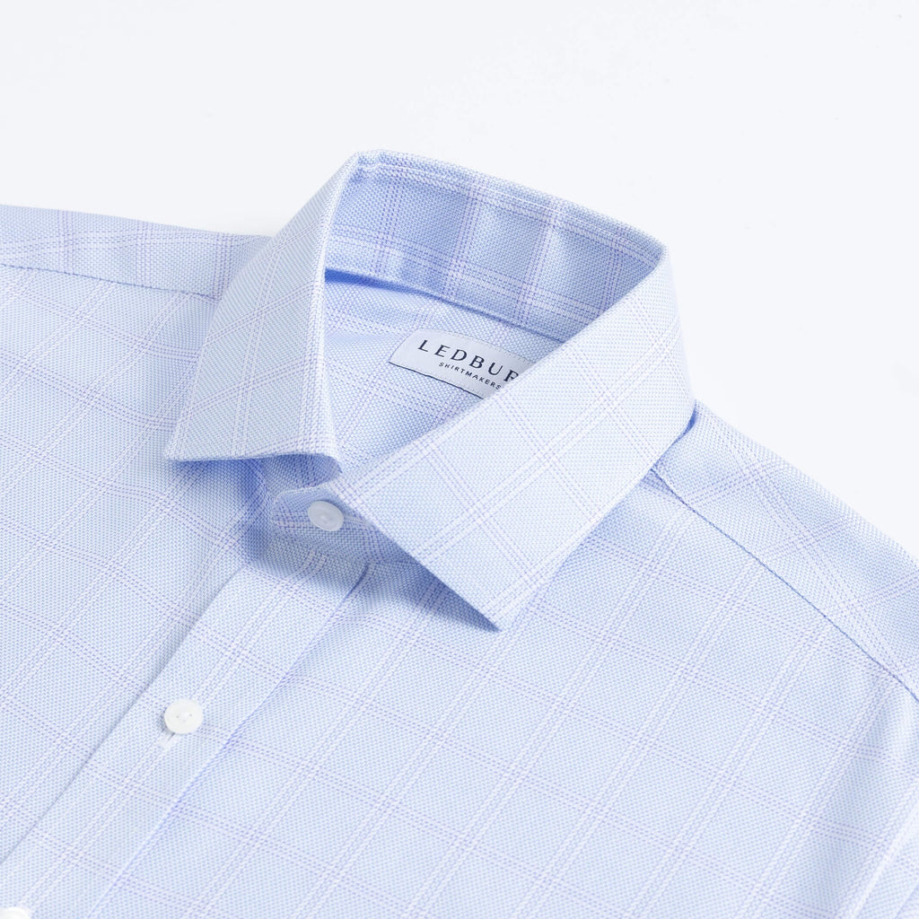 The Lavender Danvers Windowpane Dress Shirt Dress Shirt- Ledbury