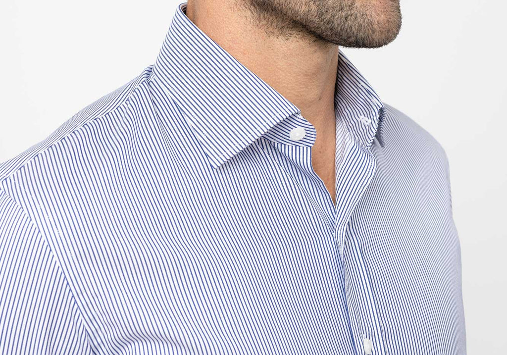 The Dark Blue Grove Stripe Custom Shirt Custom Dress Shirt- Ledbury