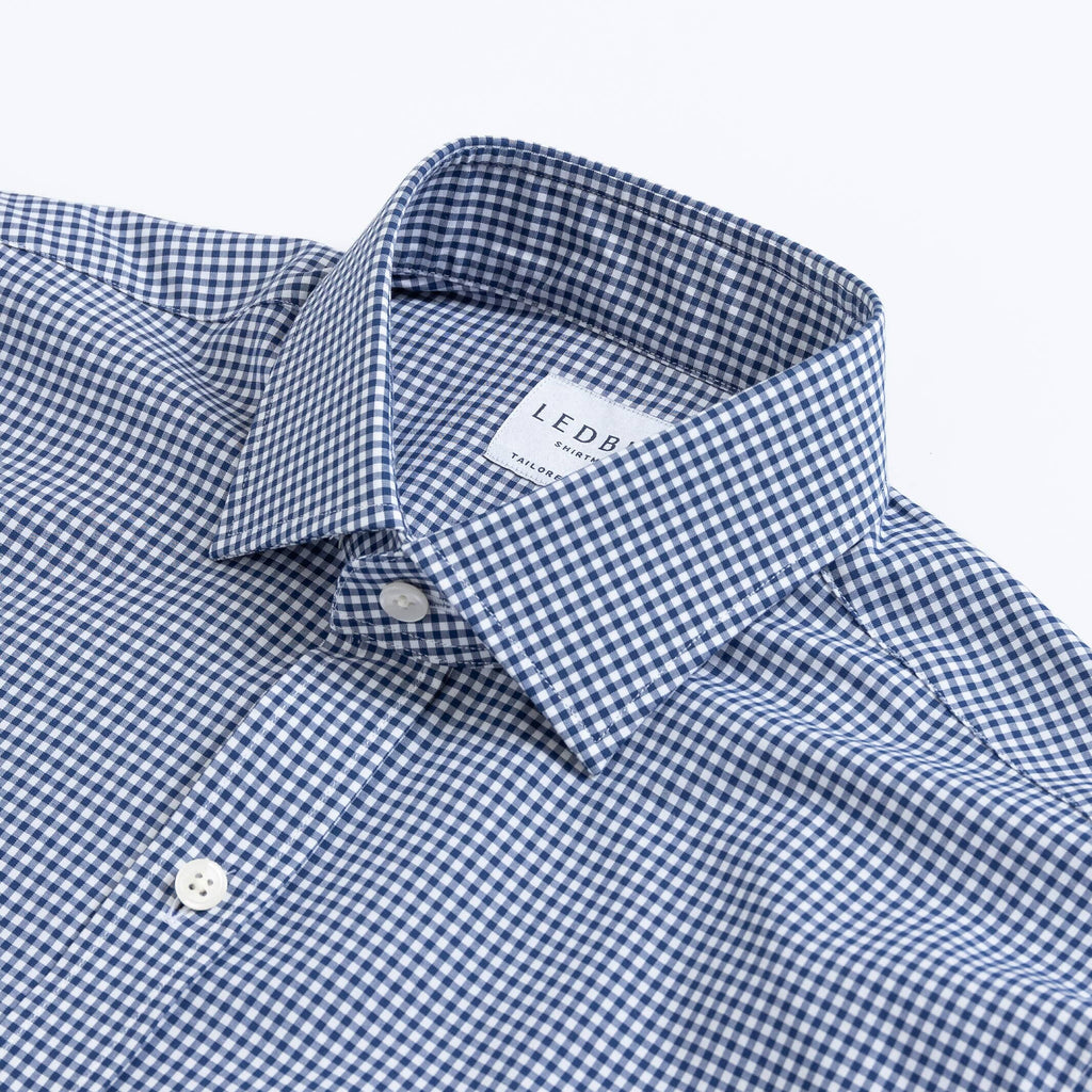The Navy Dawsom Gingham Dress Shirt Dress Shirt- Ledbury