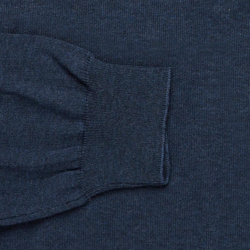 Ledbury The Slate Blue Ashton Cashmere Half-Zip Sweater