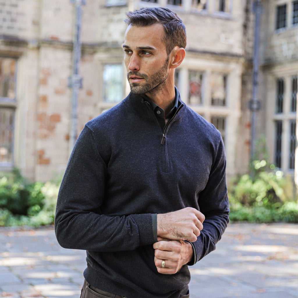 The Charcoal Heather Easterley Half-Zip Sweater Sweater- Ledbury