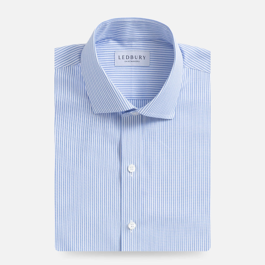 The Blue Evanston Stripe Custom Shirt Custom Dress Shirt- Ledbury