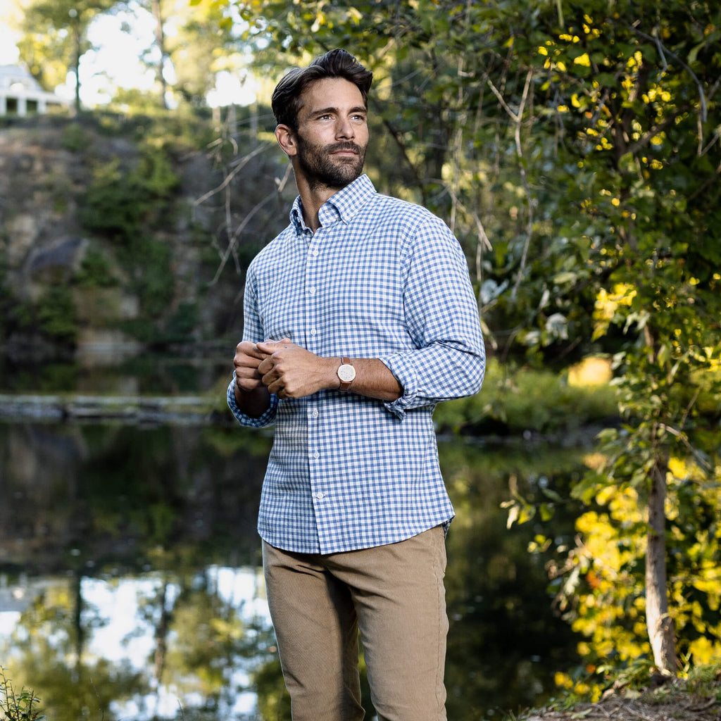 The Light Blue Farwell Gingham Casual Shirt Casual Shirt- Ledbury