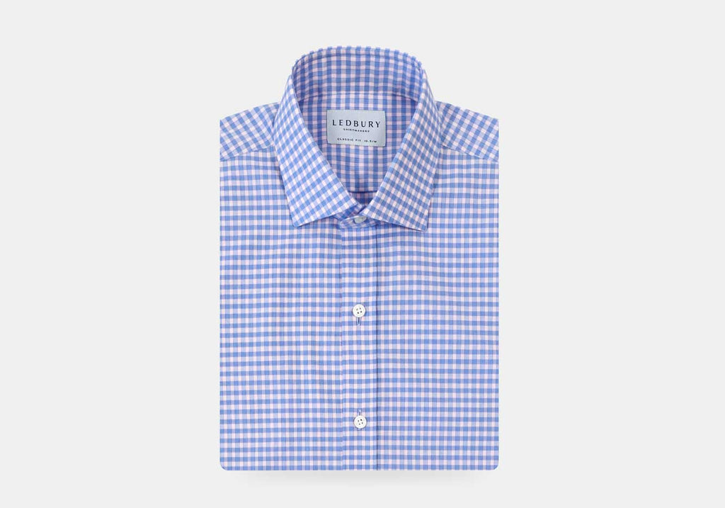 The Pink Foley Gingham Dress Shirt Dress Shirt- Ledbury