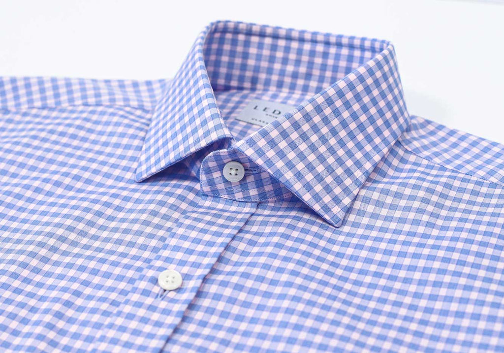 The Pink Foley Gingham Dress Shirt Dress Shirt- Ledbury