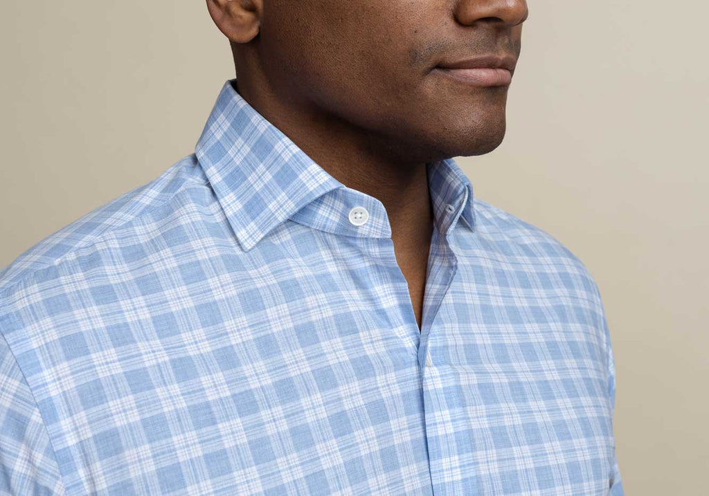 The Blue Forshee Plaid Custom Shirt Custom Casual Shirt- Ledbury