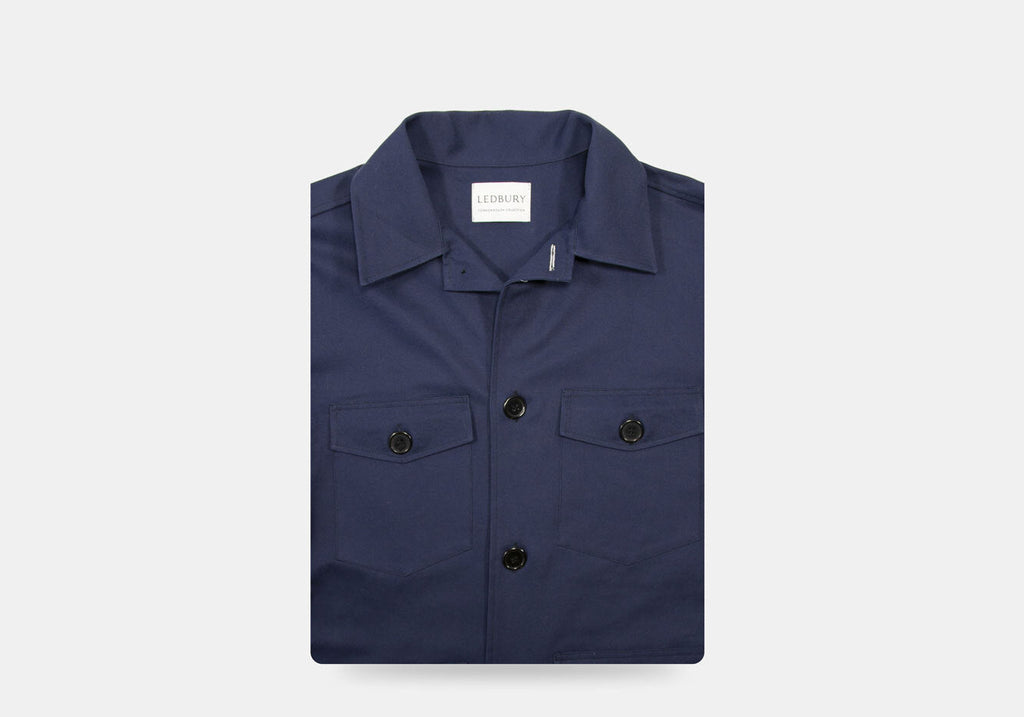 The Navy Foster Shirt Jacket Casual Shirt- Ledbury