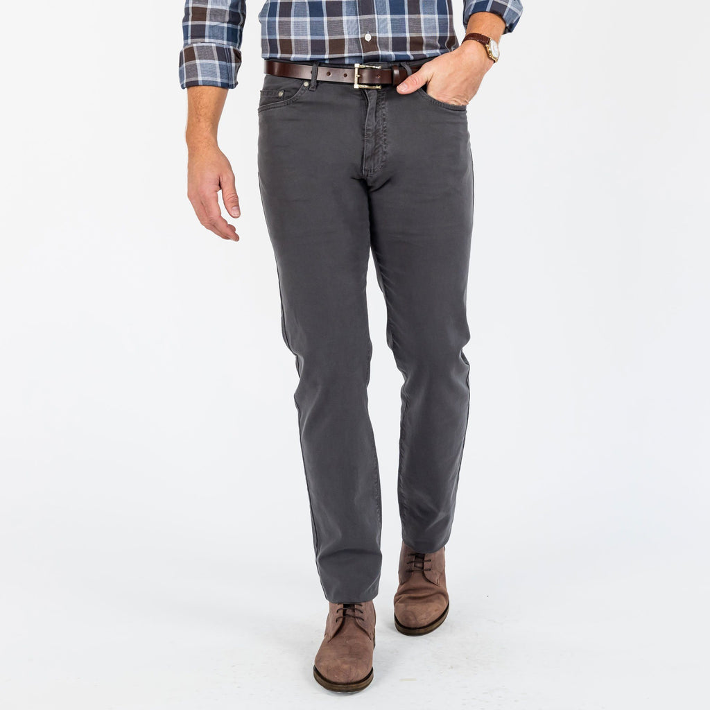 The Charcoal Franklin 5-Pocket Washed Twill Pant Pant- Ledbury