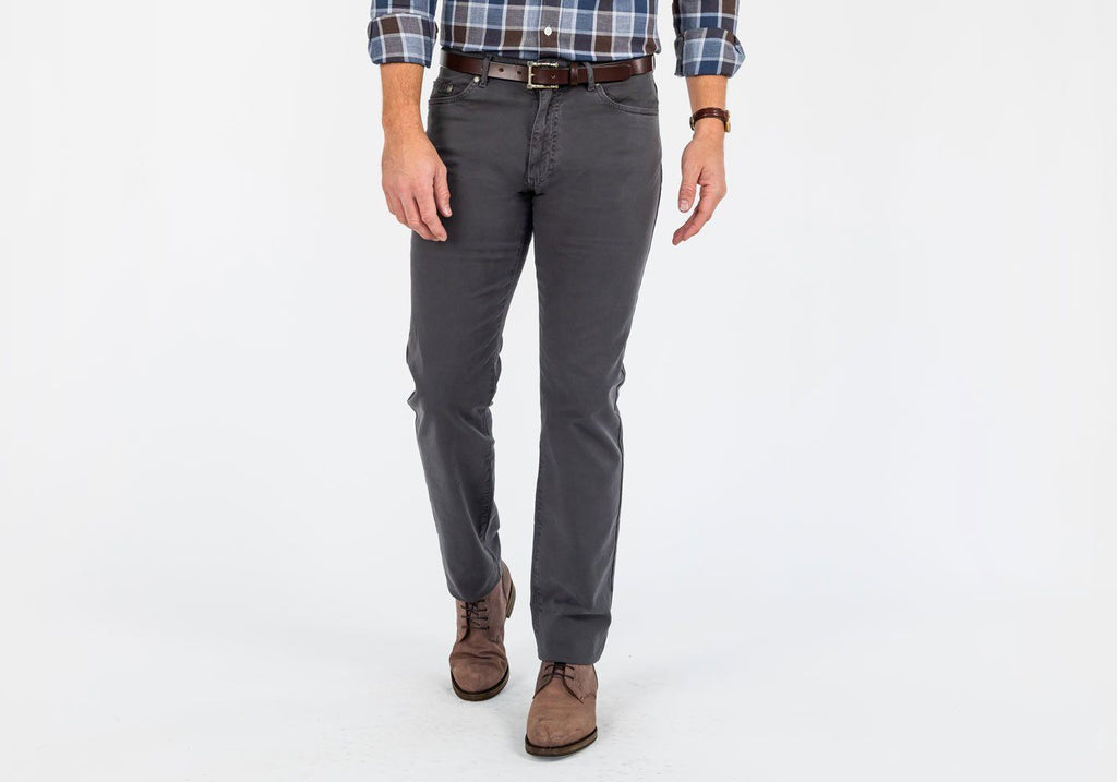 The Charcoal Franklin 5-Pocket Washed Twill Pant Pant- Ledbury