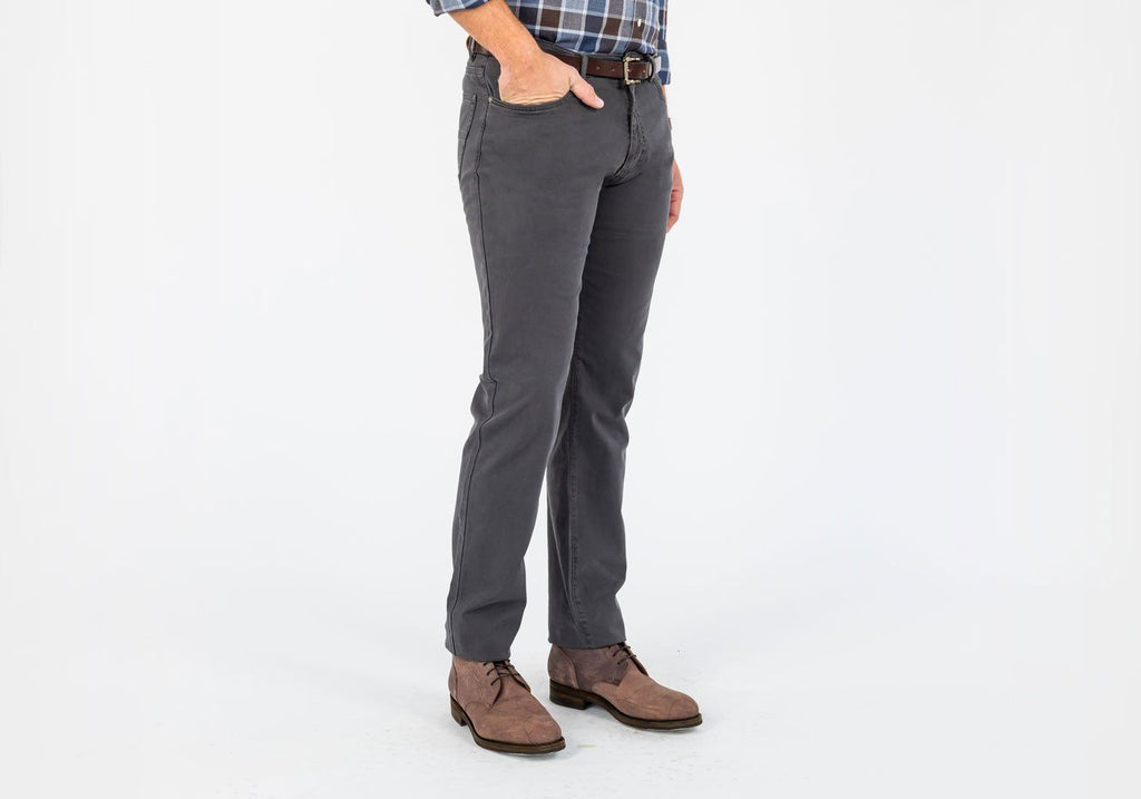 The Charcoal Franklin 5-Pocket Washed Twill Pant Pant- Ledbury