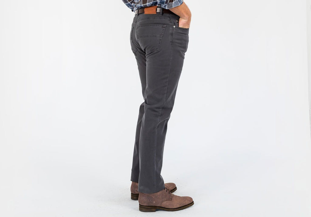 The Charcoal Franklin 5-Pocket Washed Twill Pant Pant- Ledbury