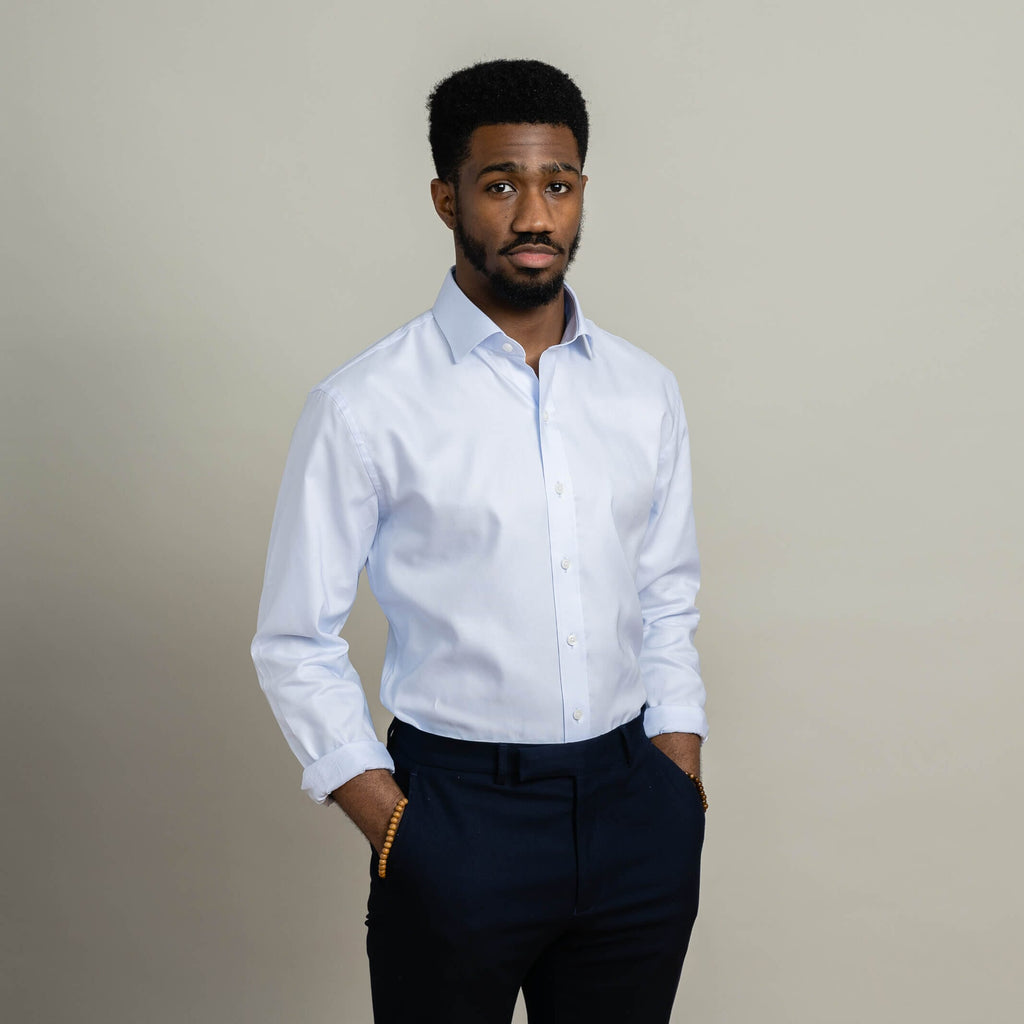 The Light Blue George Oxford Custom Shirt Custom Dress Shirt- Ledbury