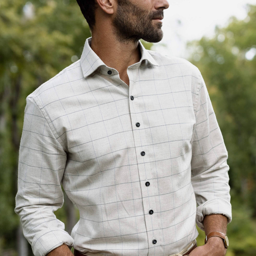 The Oatmeal Gossett Flannel Custom Shirt Custom Casual Shirt- Ledbury