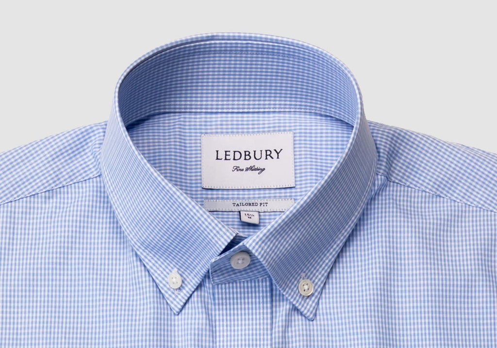 The Blue Gramercy Gingham Dress Shirt Casual Shirt- Ledbury
