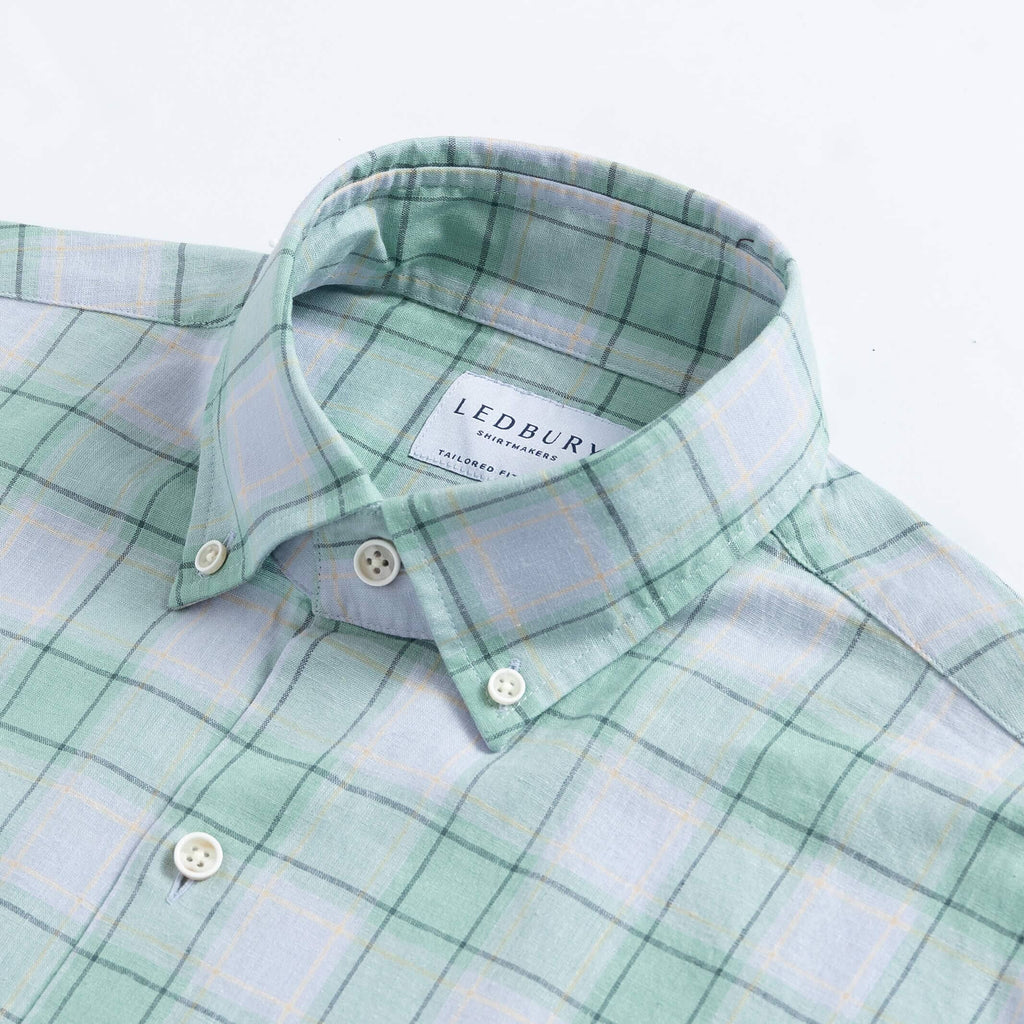 The Seafoam Granby Check Custom Shirt Custom Casual Shirt- Ledbury
