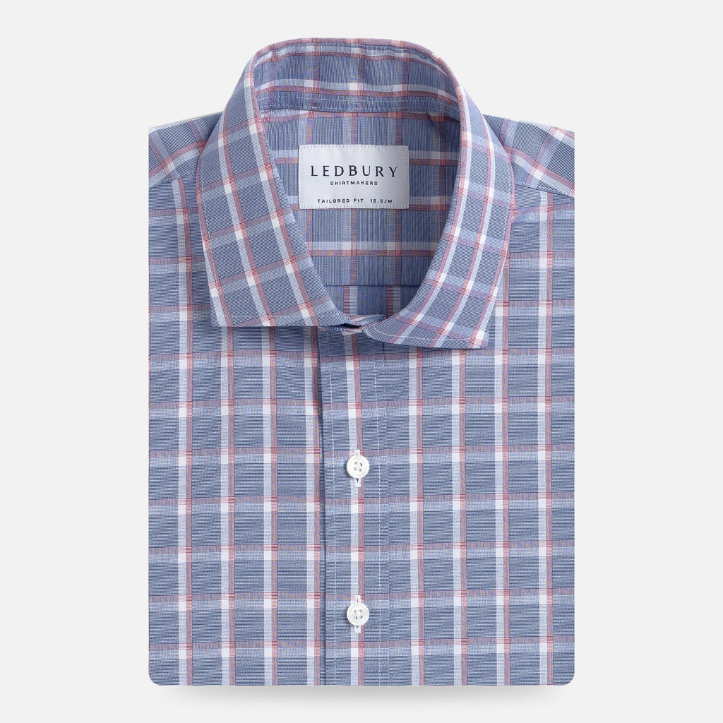 The Blue Greyrock Check Custom Shirt Custom Dress Shirt- Ledbury