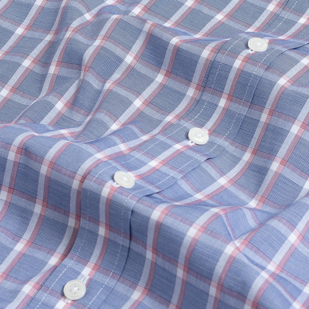 The Blue Greyrock Check Custom Shirt Custom Dress Shirt- Ledbury