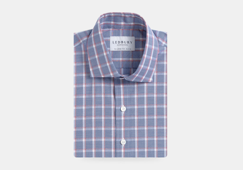 The Blue Greyrock Check Custom Shirt Custom Dress Shirt- Ledbury