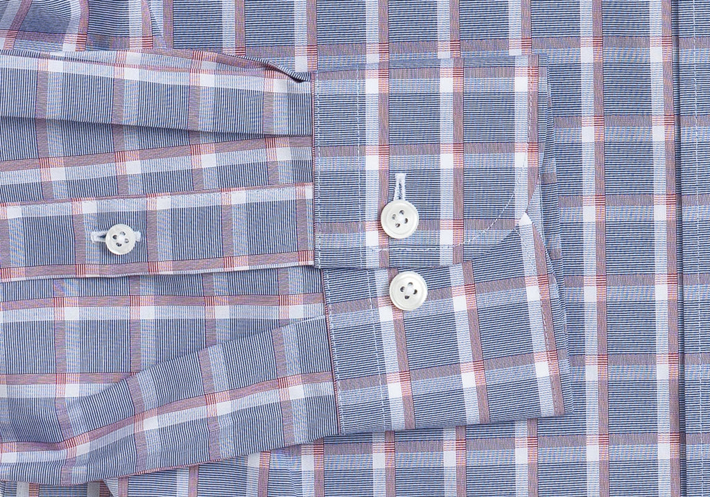 The Blue Greyrock Check Custom Shirt Custom Dress Shirt- Ledbury