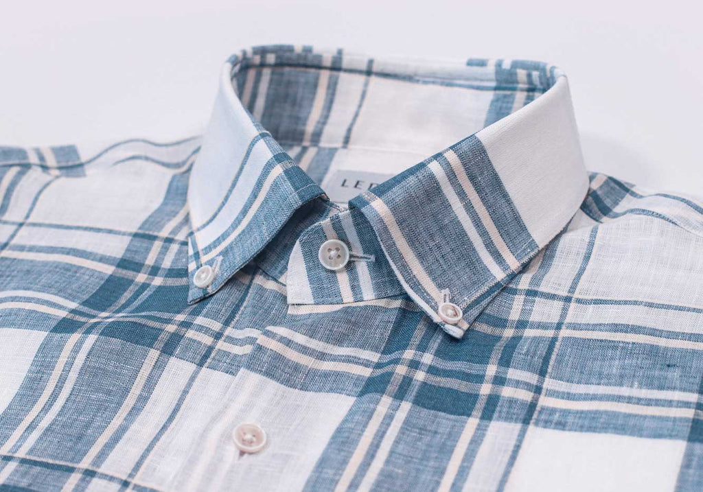 The Blue Fog Hartley Linen Plaid Casual Shirt Casual Shirt- Ledbury