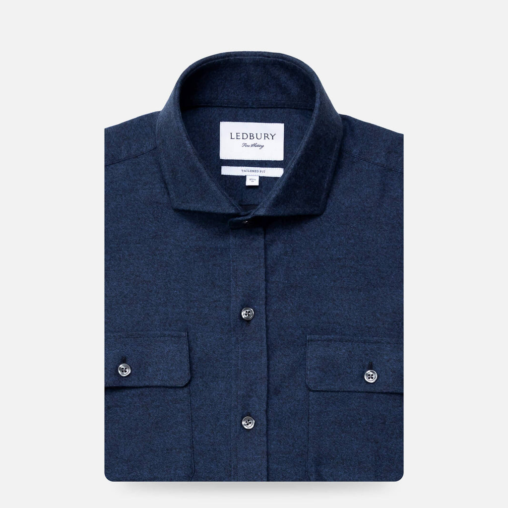 The Dark Blue Heather Heyming Flannel Casual Shirt Casual Shirt- Ledbury