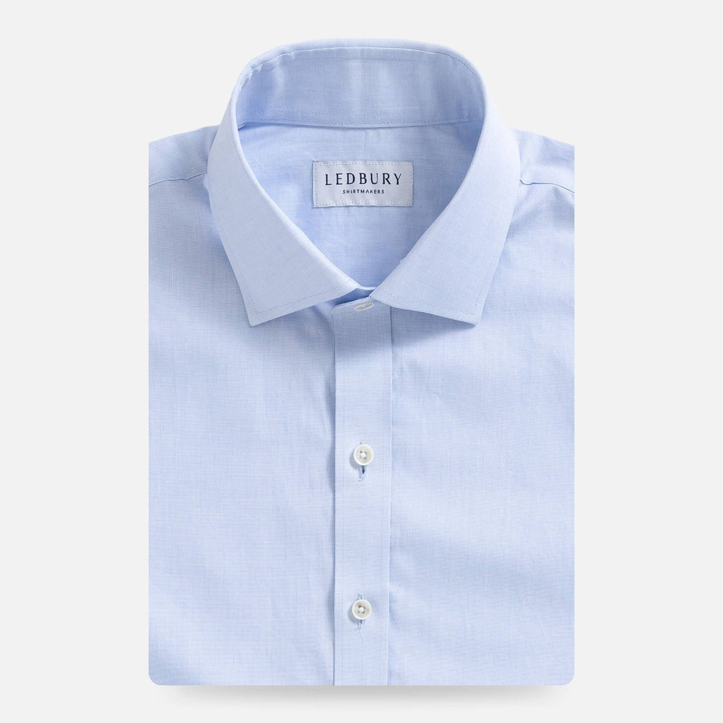 The Light Blue Hucks Chambray Custom Shirt Custom Dress Shirt- Ledbury