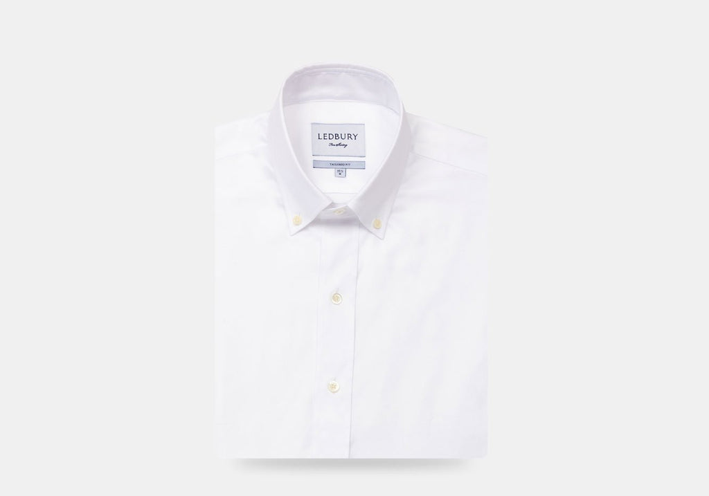 The White Hudson Pinpoint Oxford Dress Shirt Dress Shirt- Ledbury
