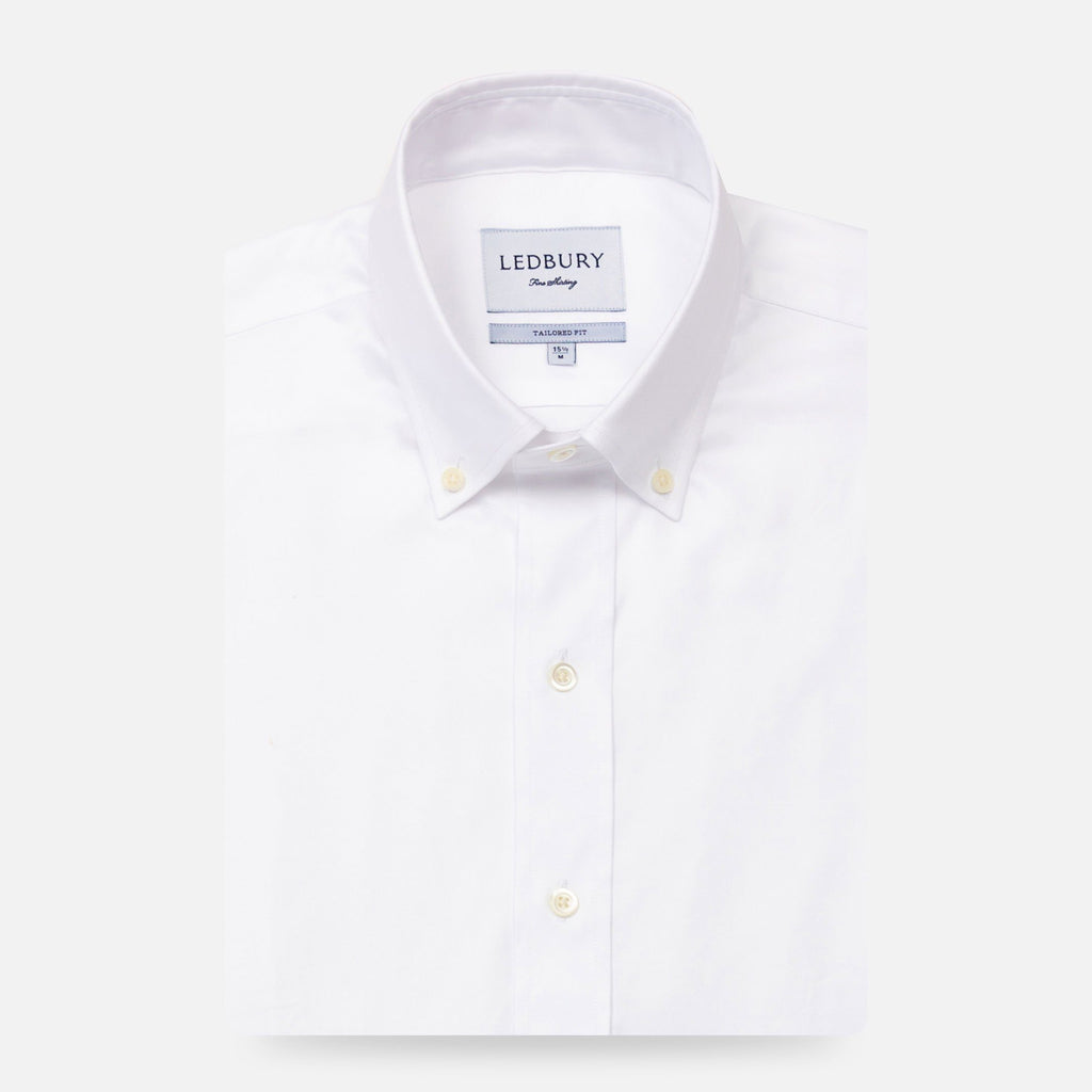 The White Hudson Pinpoint Oxford Dress Shirt Dress Shirt- Ledbury