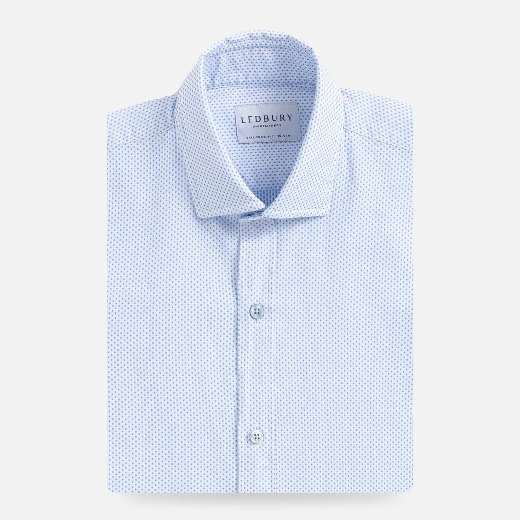 The Blue Irvington Dot Soft Shirt Dress Shirt- Ledbury
