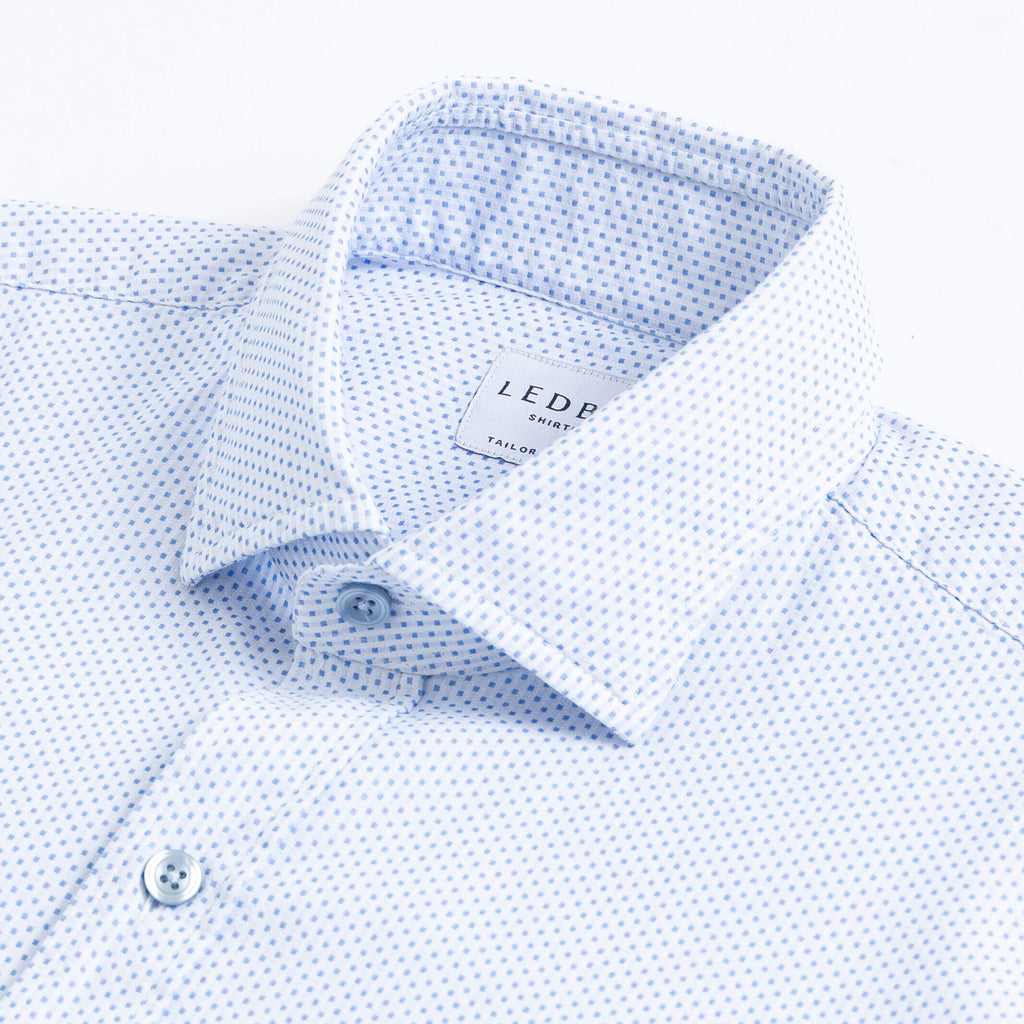 The Blue Irvington Dot Soft Shirt Dress Shirt- Ledbury