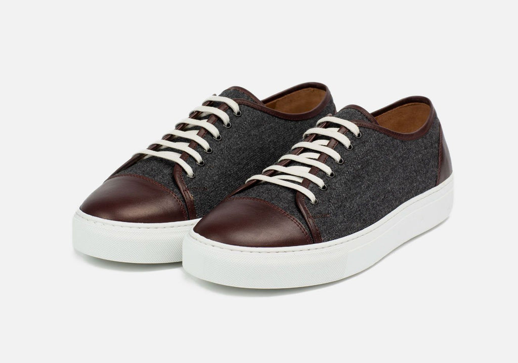 TAFT Grey/Oxblood Jack Sneaker Footwear- Ledbury