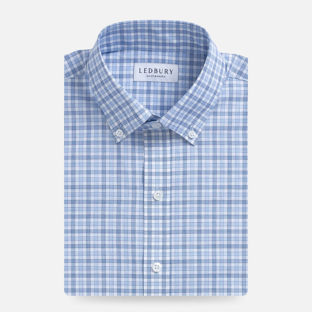 The Blue Kahn Plaid Custom Shirt Custom Dress Shirt- Ledbury