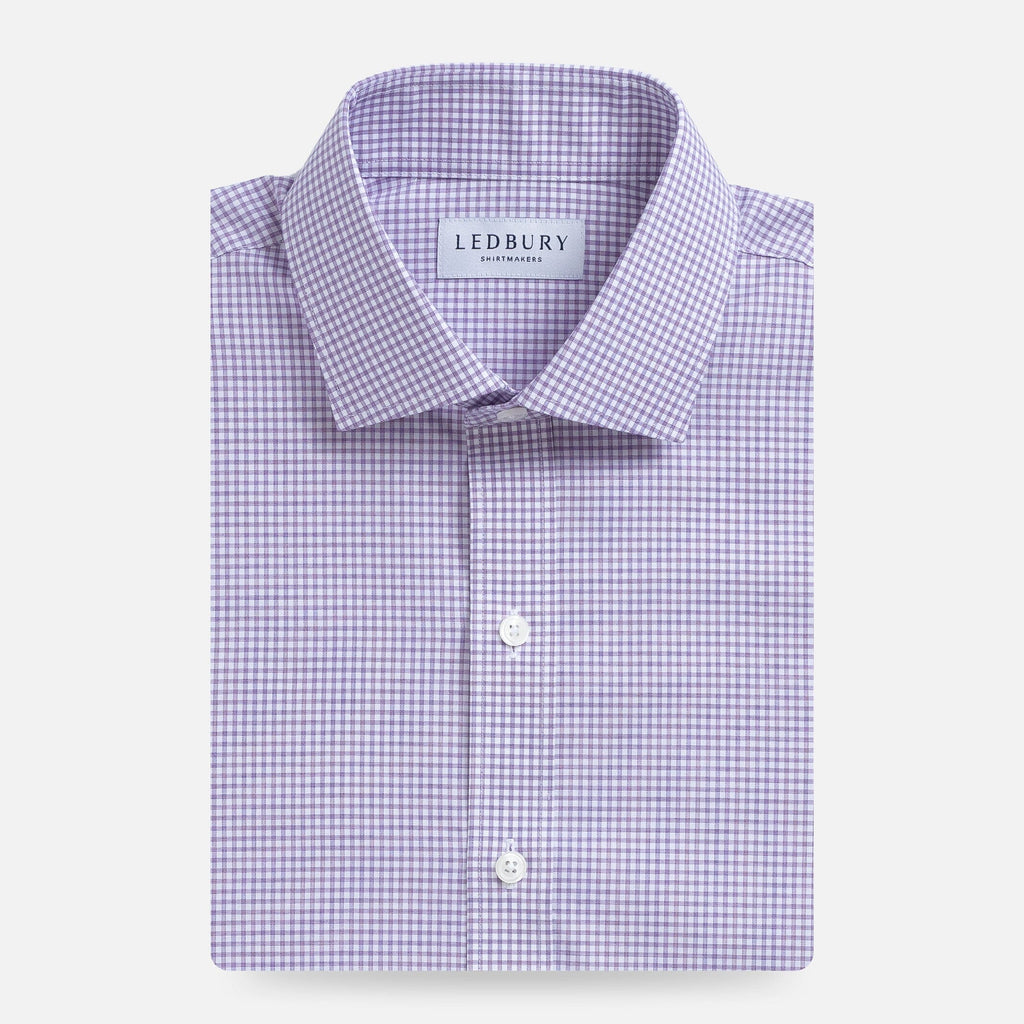 The Purple Kent Gingham Custom Shirt Custom Dress Shirt- Ledbury