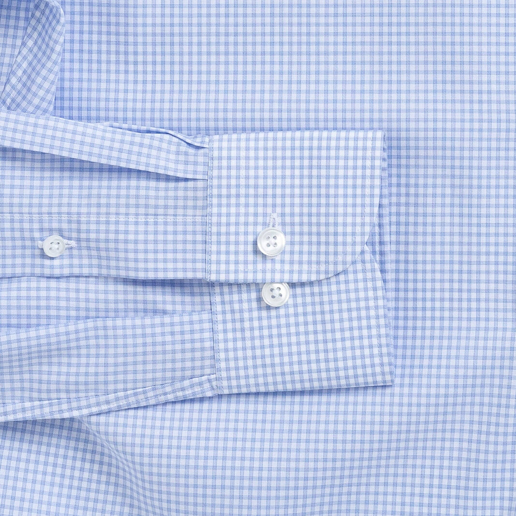 The Blue Kent Gingham Custom Shirt Custom Dress Shirt- Ledbury