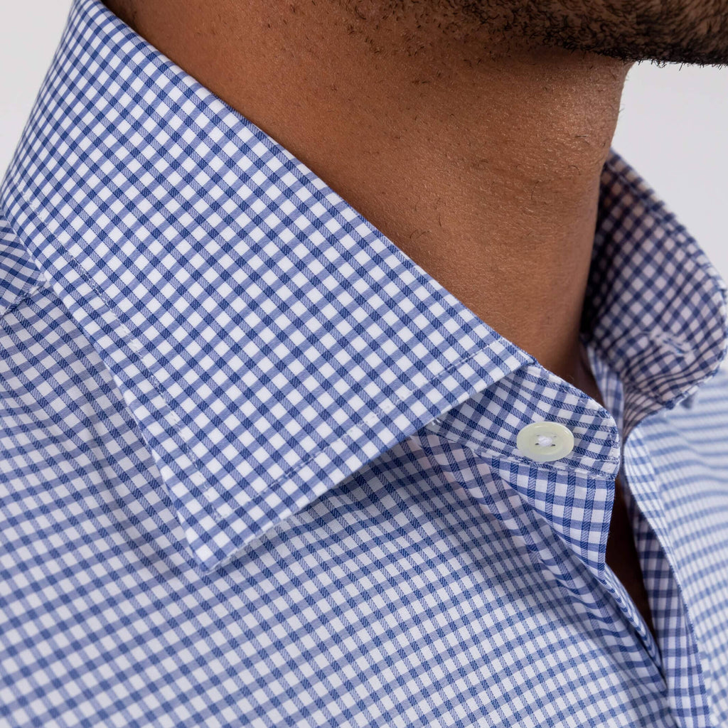 The Navy Kent Gingham Custom Shirt Custom Dress Shirt- Ledbury