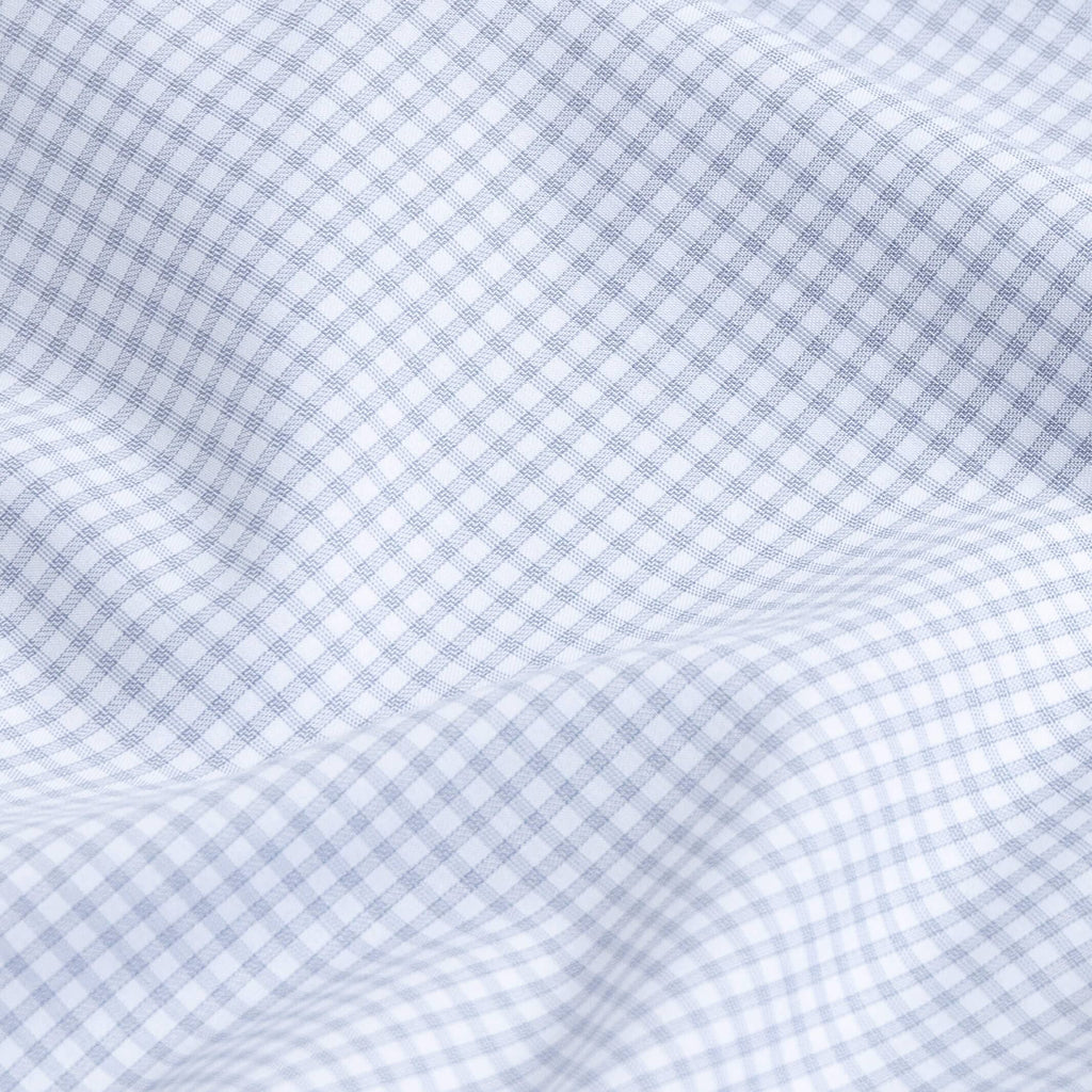 The Light Grey Kent Gingham Custom Shirt Custom Dress Shirt- Ledbury