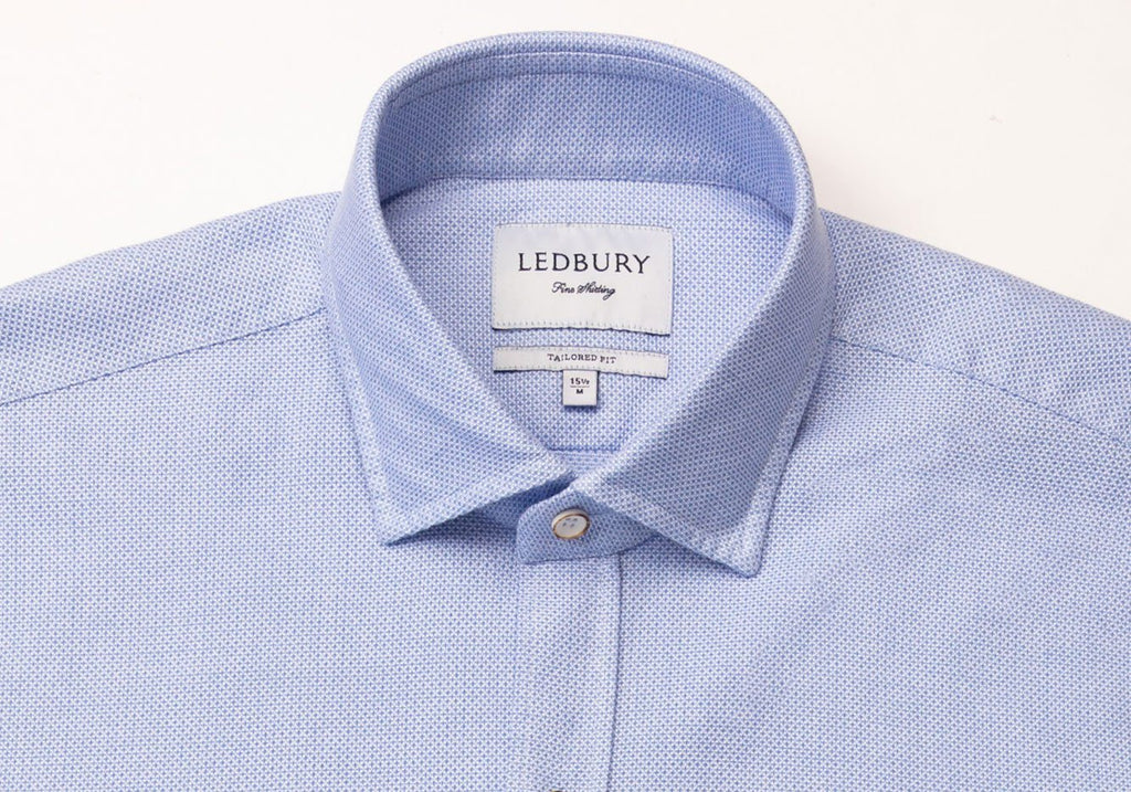 The Light Blue Kent Sport Texture Dress Shirt Dress Shirt- Ledbury
