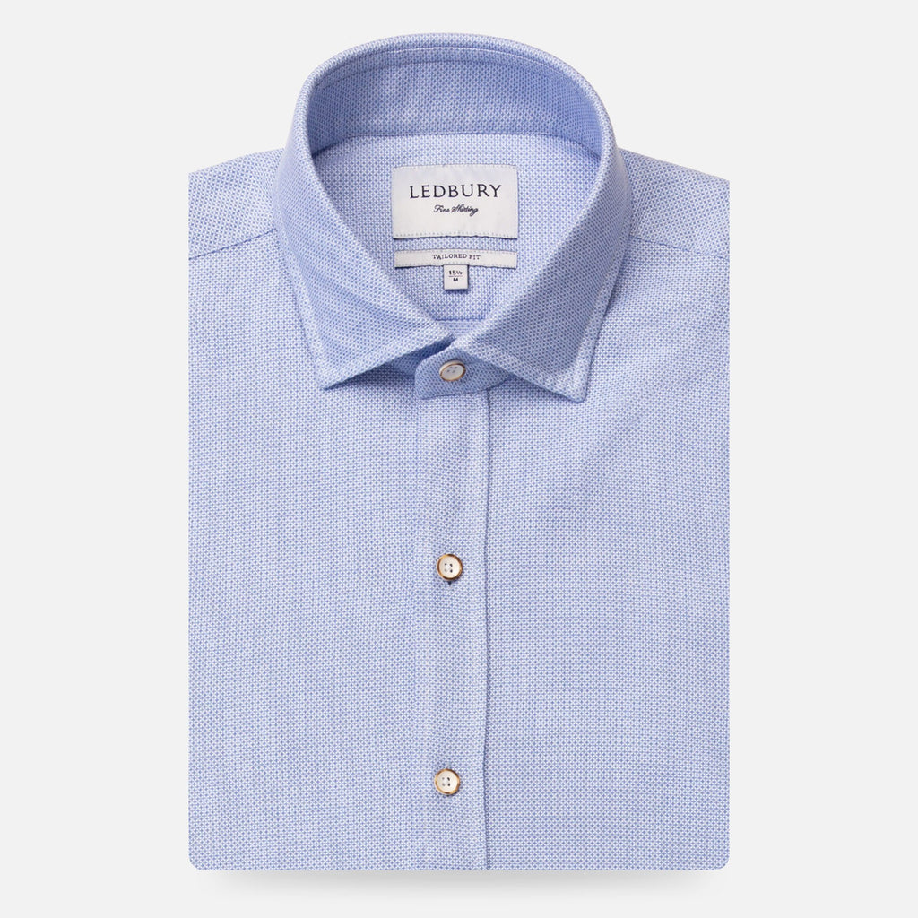 The Light Blue Kent Sport Texture Dress Shirt Dress Shirt- Ledbury